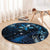 Hawaii Makahiki Season Round Carpet Floral Tribal Tattoo Blue Galaxy