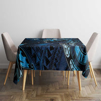 Hawaii Makahiki Season Tablecloth Floral Tribal Tattoo Blue Galaxy LT05 - Polynesian Pride