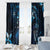 Hawaii Makahiki Season Window Curtain Floral Tribal Tattoo Blue Galaxy