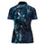 Hawaii Makahiki Season Women Polo Shirt Floral Tribal Tattoo Blue Galaxy