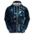 Hawaii Makahiki Season Zip Hoodie Floral Tribal Tattoo Blue Galaxy