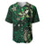 Hawaii Makahiki Season Baseball Jersey Floral Tribal Tattoo Green Galaxy