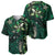 Hawaii Makahiki Season Baseball Jersey Floral Tribal Tattoo Green Galaxy