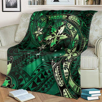 Hawaii Makahiki Season Blanket Floral Tribal Tattoo Green Galaxy LT05 - Polynesian Pride