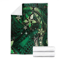 Hawaii Makahiki Season Blanket Floral Tribal Tattoo Green Galaxy LT05 - Polynesian Pride