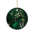 Hawaii Makahiki Season Ceramic Ornament Floral Tribal Tattoo Green Galaxy