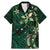 Hawaii Makahiki Season Family Matching Mermaid Dress and Hawaiian Shirt Floral Tribal Tattoo Green Galaxy