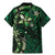 Hawaii Makahiki Season Family Matching Mermaid Dress and Hawaiian Shirt Floral Tribal Tattoo Green Galaxy