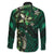 Hawaii Makahiki Season Family Matching Tank Maxi Dress and Hawaiian Shirt Floral Tribal Tattoo Green Galaxy