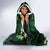 Hawaii Makahiki Season Hooded Blanket Floral Tribal Tattoo Green Galaxy