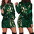 Hawaii Makahiki Season Hoodie Dress Floral Tribal Tattoo Green Galaxy