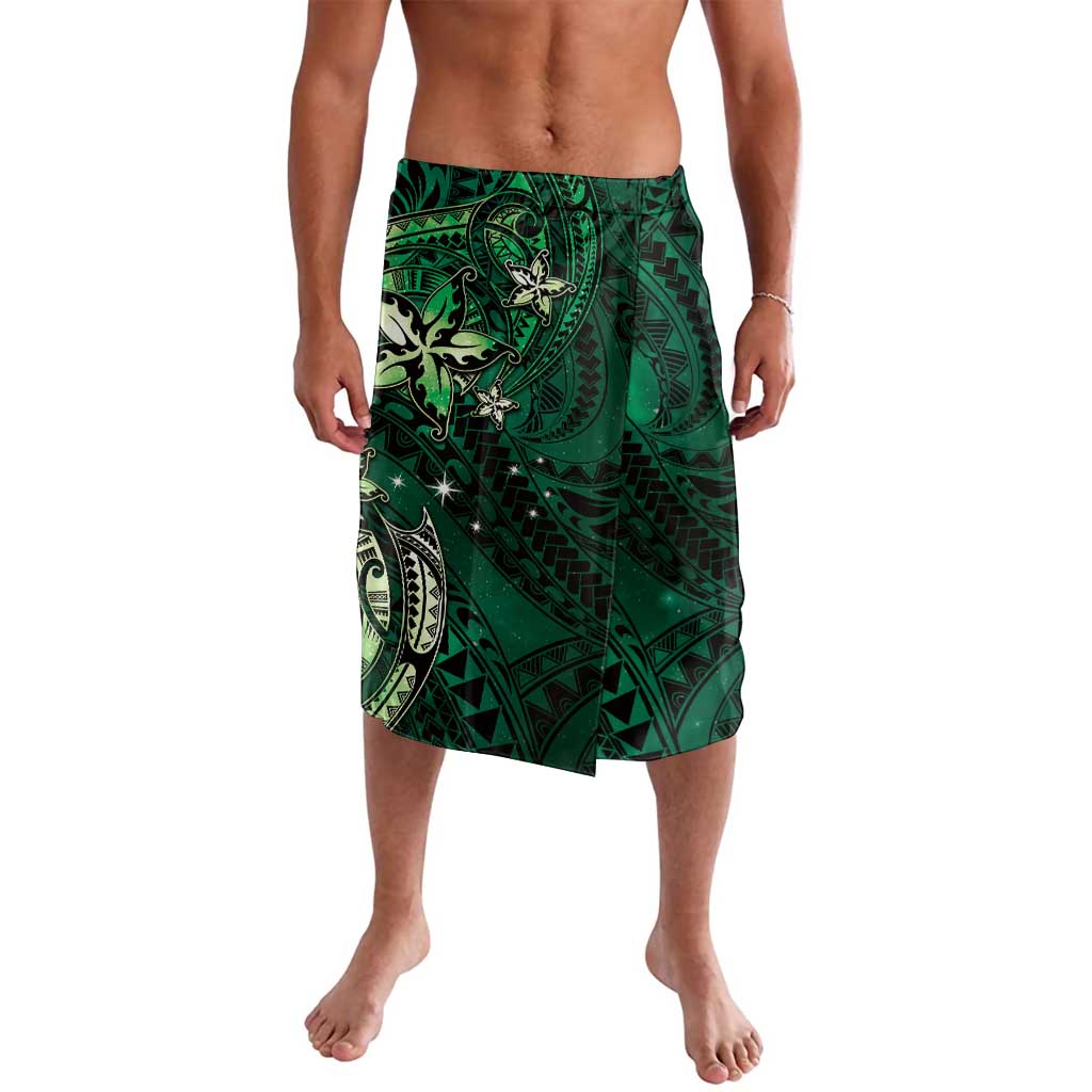 Hawaii Makahiki Season Lavalava Floral Tribal Tattoo Green Galaxy LT05 Green - Polynesian Pride