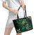 Hawaii Makahiki Season Leather Tote Bag Floral Tribal Tattoo Green Galaxy