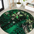 Hawaii Makahiki Season Round Carpet Floral Tribal Tattoo Green Galaxy