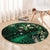 Hawaii Makahiki Season Round Carpet Floral Tribal Tattoo Green Galaxy