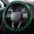 Hawaii Makahiki Season Steering Wheel Cover Floral Tribal Tattoo Green Galaxy