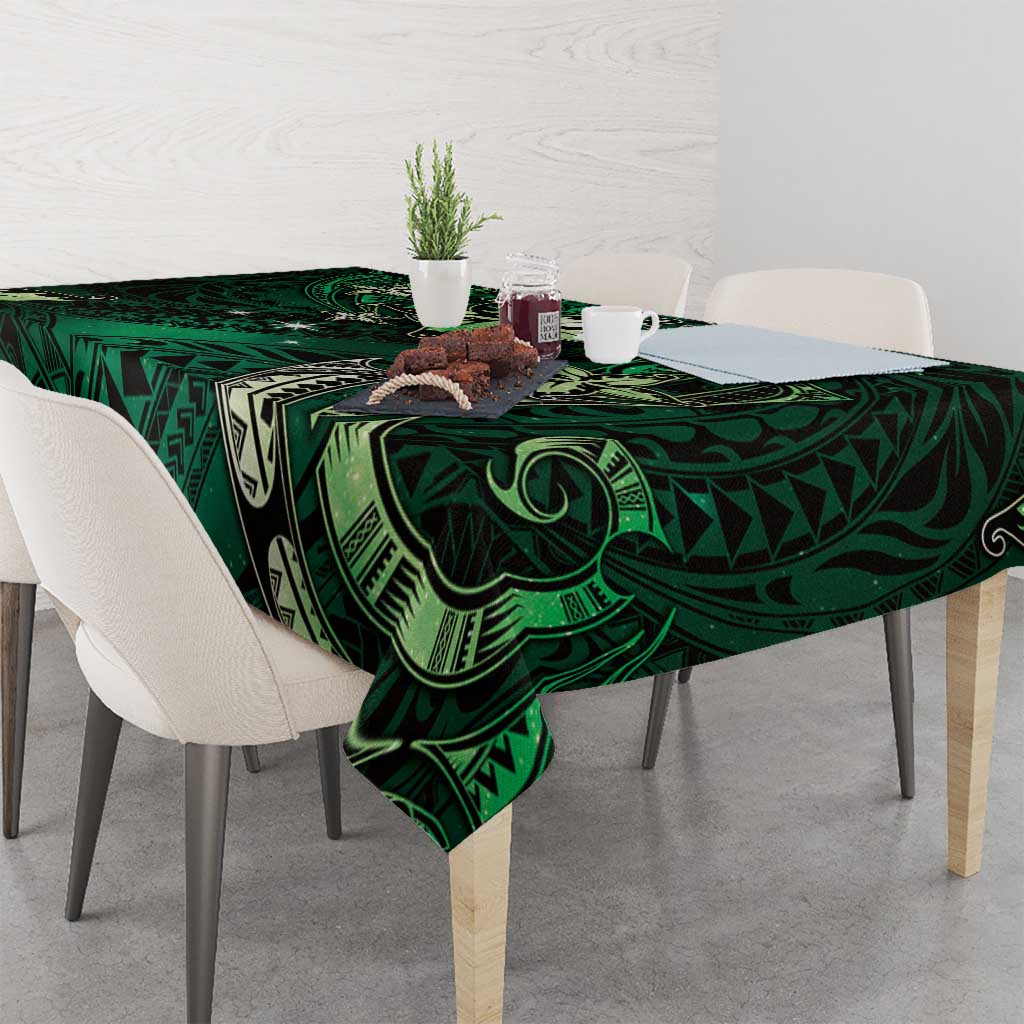 Hawaii Makahiki Season Tablecloth Floral Tribal Tattoo Green Galaxy LT05 - Polynesian Pride