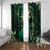 Hawaii Makahiki Season Window Curtain Floral Tribal Tattoo Green Galaxy