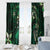 Hawaii Makahiki Season Window Curtain Floral Tribal Tattoo Green Galaxy