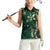 Hawaii Makahiki Season Women Sleeveless Polo Shirt Floral Tribal Tattoo Green Galaxy