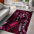 Hawaii Makahiki Season Area Rug Floral Tribal Tattoo Pink Galaxy