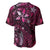 Hawaii Makahiki Season Baseball Jersey Floral Tribal Tattoo Pink Galaxy