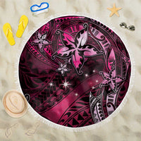 Hawaii Makahiki Season Beach Blanket Floral Tribal Tattoo Pink Galaxy LT05 One Size 150cm Pink - Polynesian Pride