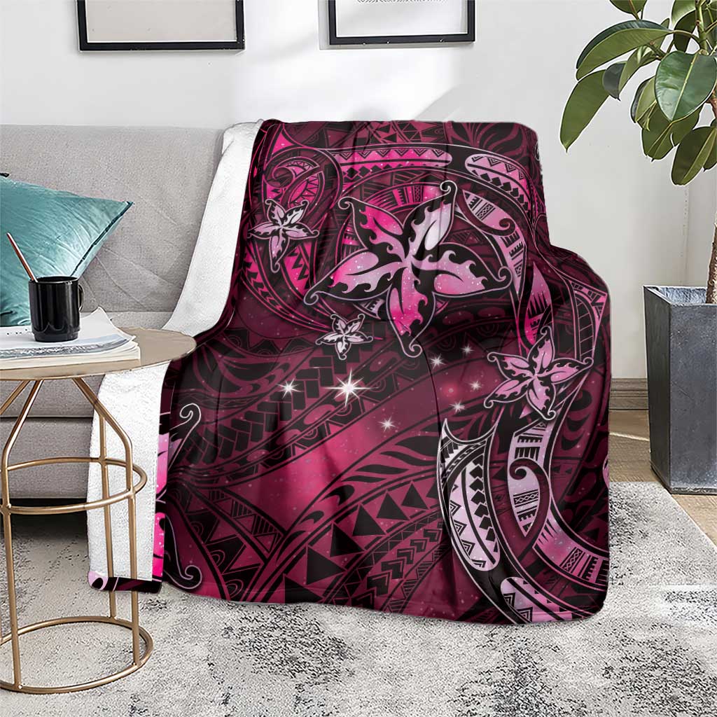Hawaii Makahiki Season Blanket Floral Tribal Tattoo Pink Galaxy LT05 - Polynesian Pride