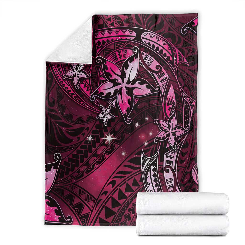 Hawaii Makahiki Season Blanket Floral Tribal Tattoo Pink Galaxy LT05 - Polynesian Pride