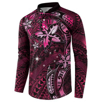 Hawaii Makahiki Season Button Sweatshirt Floral Tribal Tattoo Pink Galaxy LT05 - Polynesian Pride