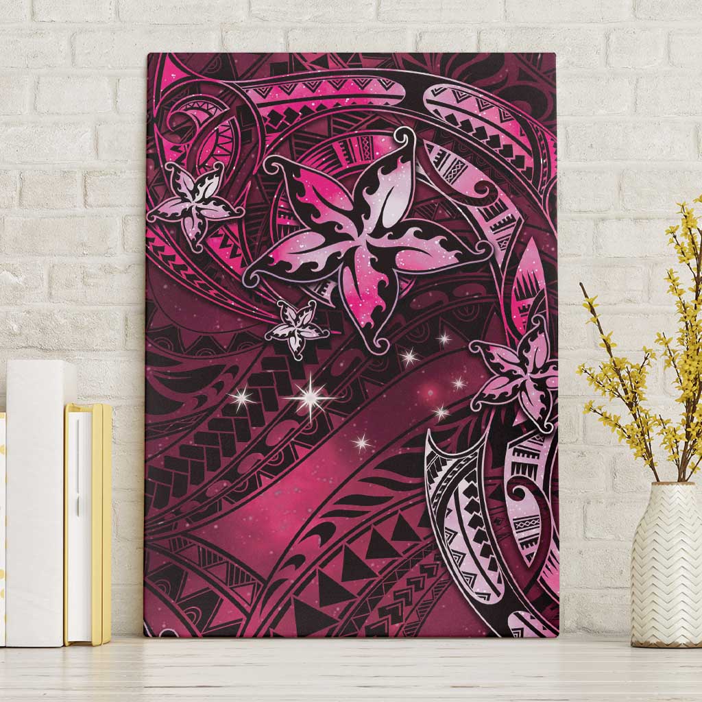 Hawaii Makahiki Season Canvas Wall Art Floral Tribal Tattoo Pink Galaxy