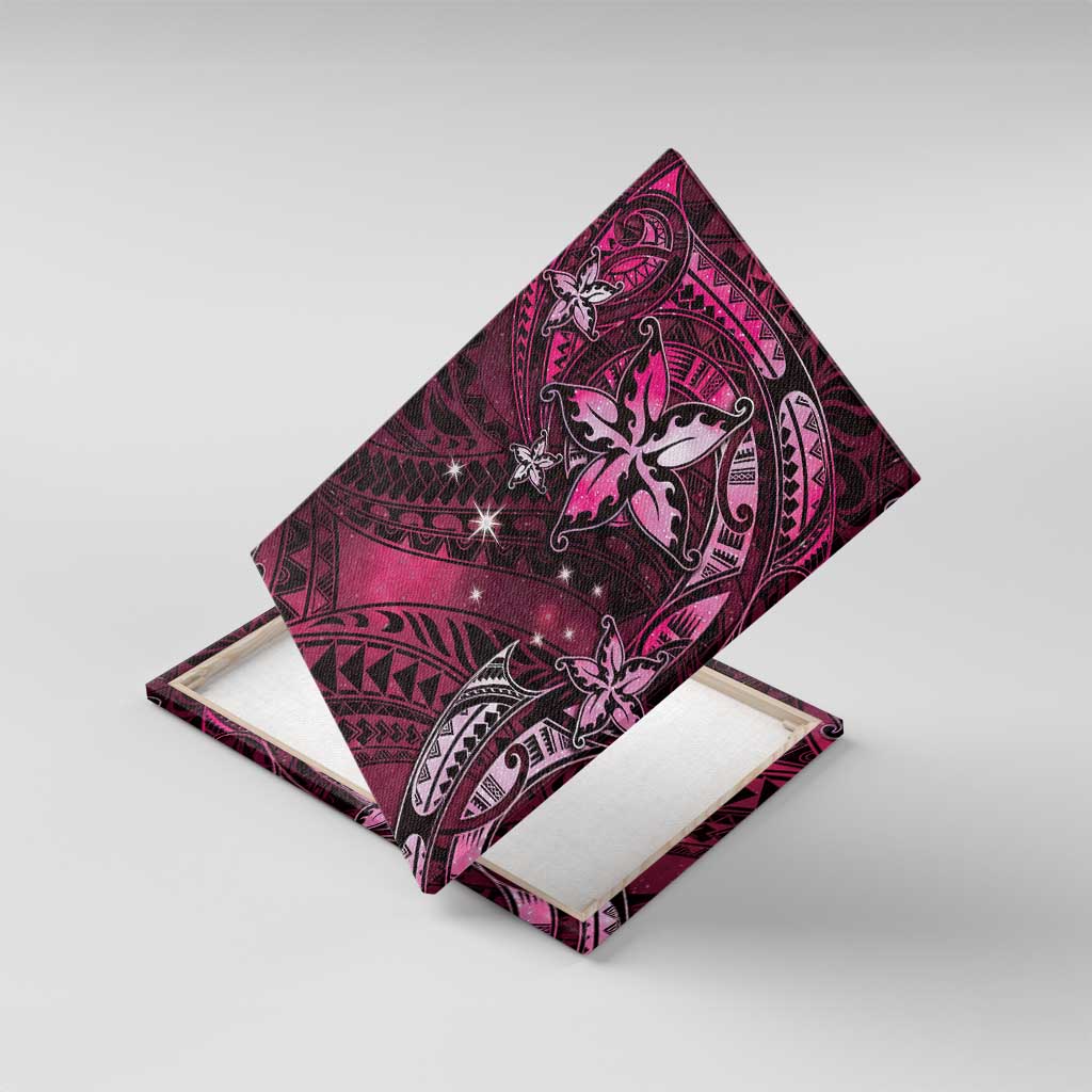 Hawaii Makahiki Season Canvas Wall Art Floral Tribal Tattoo Pink Galaxy LT05 With Frame Pink - Polynesian Pride