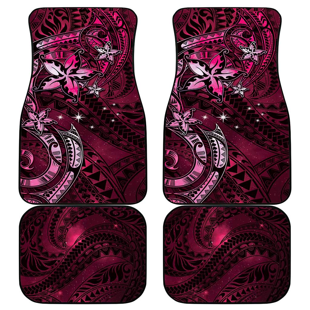 Hawaii Makahiki Season Car Mats Floral Tribal Tattoo Pink Galaxy