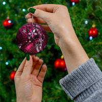 Hawaii Makahiki Season Ceramic Ornament Floral Tribal Tattoo Pink Galaxy LT05 - Polynesian Pride