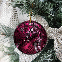 Hawaii Makahiki Season Ceramic Ornament Floral Tribal Tattoo Pink Galaxy LT05 - Polynesian Pride