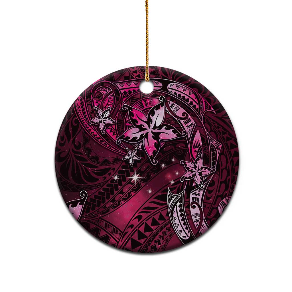 Hawaii Makahiki Season Ceramic Ornament Floral Tribal Tattoo Pink Galaxy LT05 - Polynesian Pride