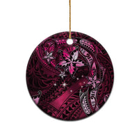 Hawaii Makahiki Season Ceramic Ornament Floral Tribal Tattoo Pink Galaxy LT05 - Polynesian Pride