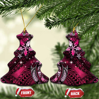 Hawaii Makahiki Season Ceramic Ornament Floral Tribal Tattoo Pink Galaxy LT05 Christmas Tree Pink - Polynesian Pride