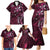 Hawaii Makahiki Season Family Matching Mermaid Dress and Hawaiian Shirt Floral Tribal Tattoo Pink Galaxy