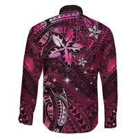 Hawaii Makahiki Season Family Matching Off Shoulder Short Dress and Hawaiian Shirt Floral Tribal Tattoo Pink Galaxy