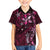 Hawaii Makahiki Season Family Matching Off Shoulder Short Dress and Hawaiian Shirt Floral Tribal Tattoo Pink Galaxy