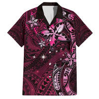 Hawaii Makahiki Season Family Matching Puletasi and Hawaiian Shirt Floral Tribal Tattoo Pink Galaxy
