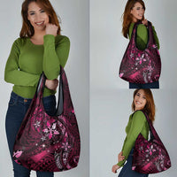 Hawaii Makahiki Season Grocery Bag Floral Tribal Tattoo Pink Galaxy LT05 - Polynesian Pride