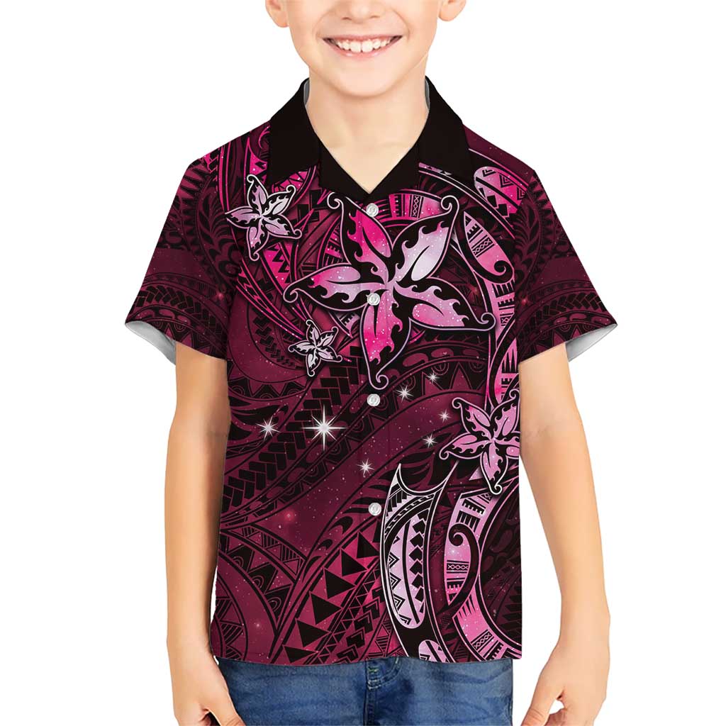 Hawaii Makahiki Season Hawaiian Shirt Floral Tribal Tattoo Pink Galaxy LT05 - Polynesian Pride