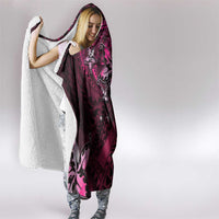 Hawaii Makahiki Season Hooded Blanket Floral Tribal Tattoo Pink Galaxy LT05 - Polynesian Pride