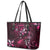 Hawaii Makahiki Season Leather Tote Bag Floral Tribal Tattoo Pink Galaxy