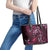 Hawaii Makahiki Season Leather Tote Bag Floral Tribal Tattoo Pink Galaxy