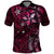 Hawaii Makahiki Season Polo Shirt Floral Tribal Tattoo Pink Galaxy