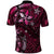 Hawaii Makahiki Season Polo Shirt Floral Tribal Tattoo Pink Galaxy