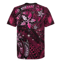 Hawaii Makahiki Season Rugby Jersey Floral Tribal Tattoo Pink Galaxy LT05 - Polynesian Pride
